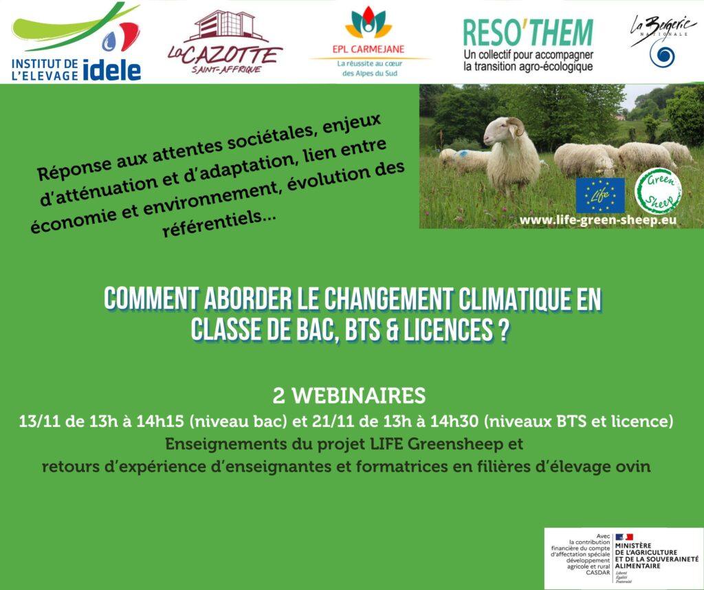 Deux webinaires pour outiller les enseignants et formateurs sur le changement climatique et l'élevage ovin